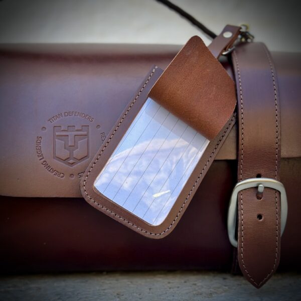 Handcrafted Leather Bag with ID Tag